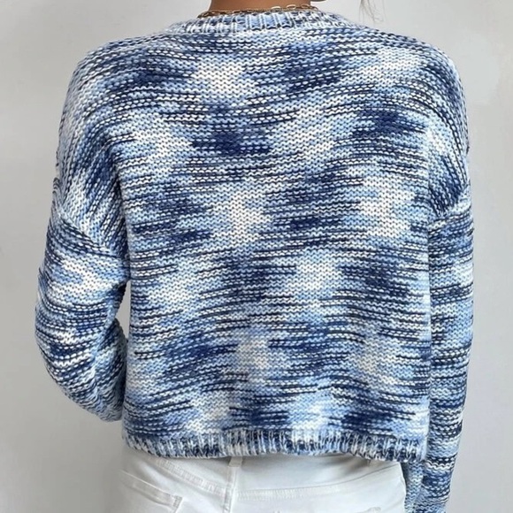 Blue White Cable Knit Sweater in S - Picture 2 of 4